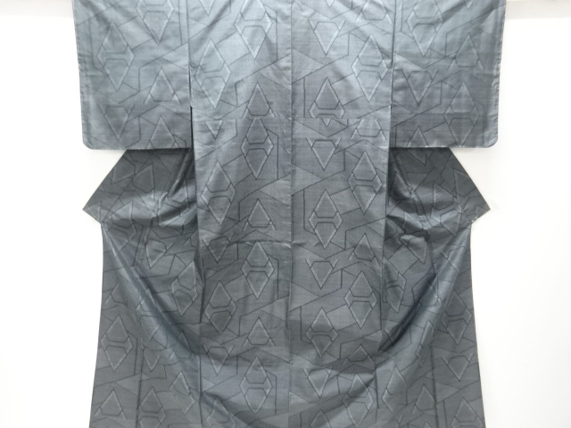 幾何学模様織り出し本場泥大島紬着物